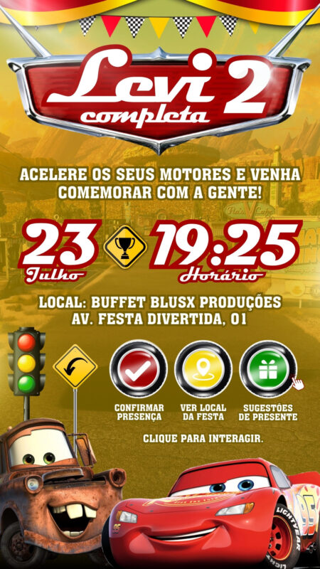 Convite Interativo - Carros