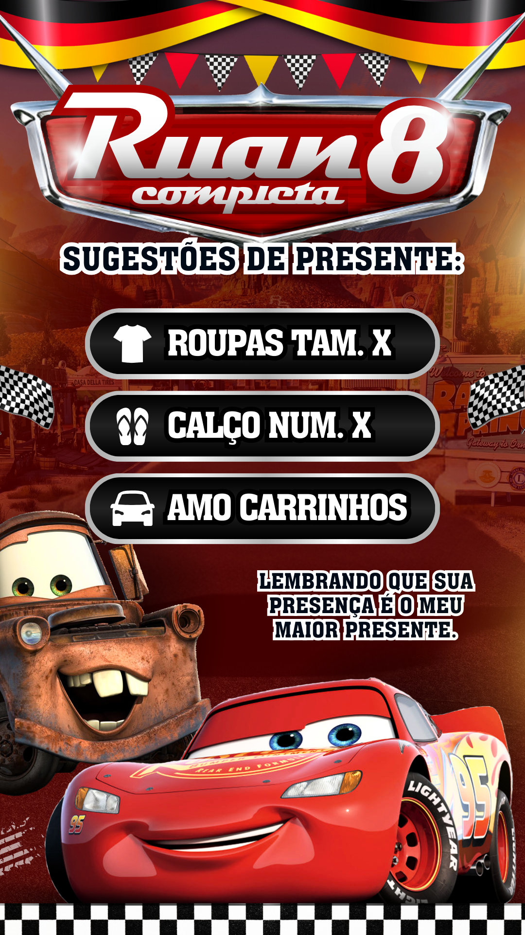Convite Interativo - Carros da Disney Mcqueen - Imagem 2