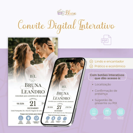 Convite Interativo - Casamento - Azul 31