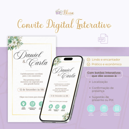 Convite Interativo - Casamento - Azul Tiffany 05