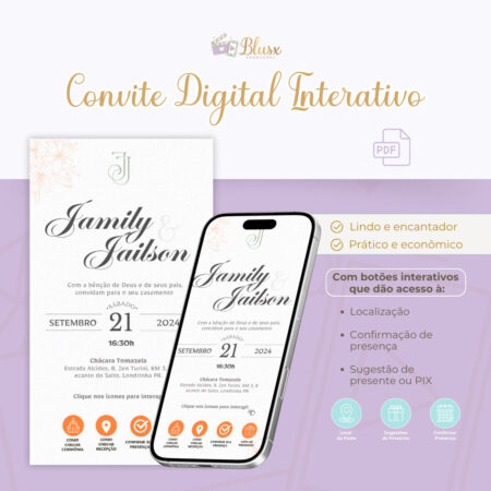 Convite Interativo - Casamento - Laranja 10