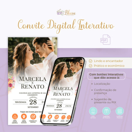 Convite Interativo - Casamento - Laranja 16