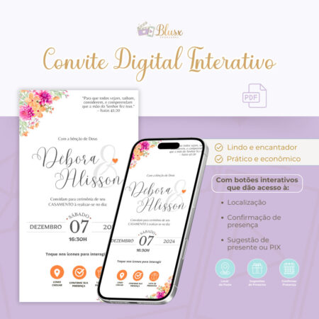 Convite Interativo - Casamento - Laranja 5