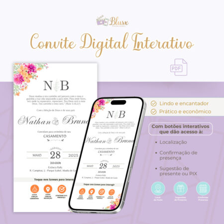 Convite Interativo - Casamento - Laranja 9