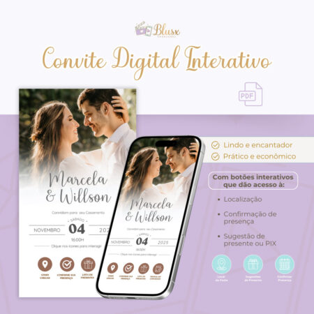 Convite Interativo - Casamento - Marrom 11
