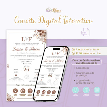 Convite Interativo - Casamento - Marrom 15