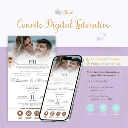 Convite Interativo - Casamento - Marrom 3