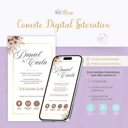 Convite Interativo - Casamento - Marrom 4
