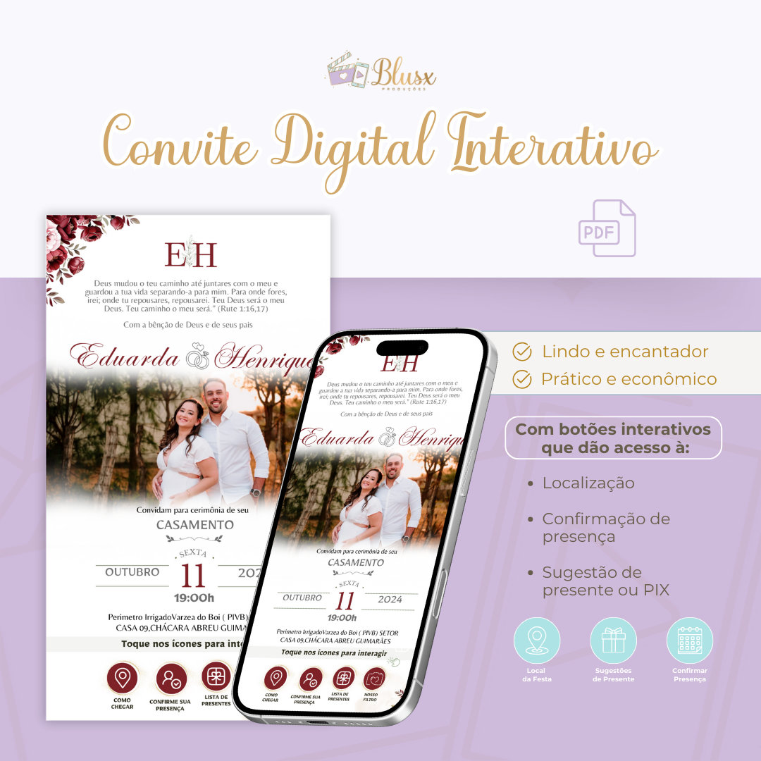 Convite Interativo - Casamento - Marsala