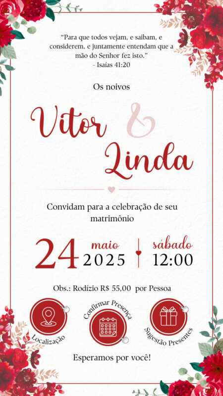 Convite Interativo - Casamento Marsala