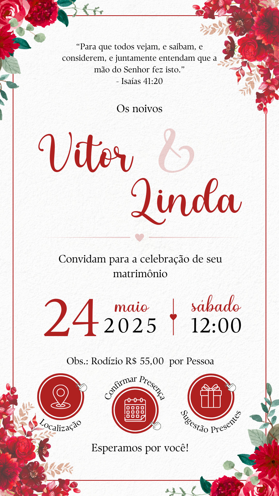 Convite Interativo - Casamento Marsala