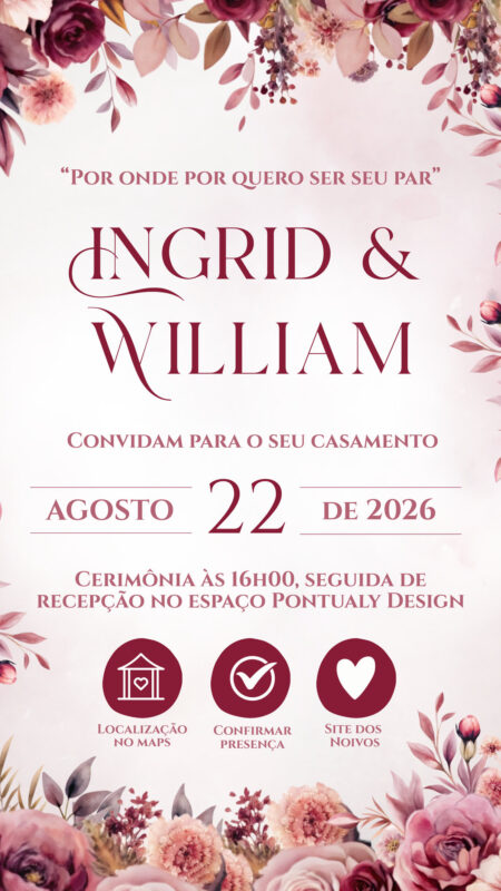 Convite Interativo - Casamento - Marsala