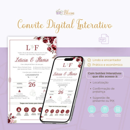 Convite Interativo - Casamento - Marsala 17