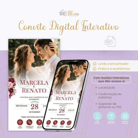 Convite Interativo - Casamento - Marsala 18