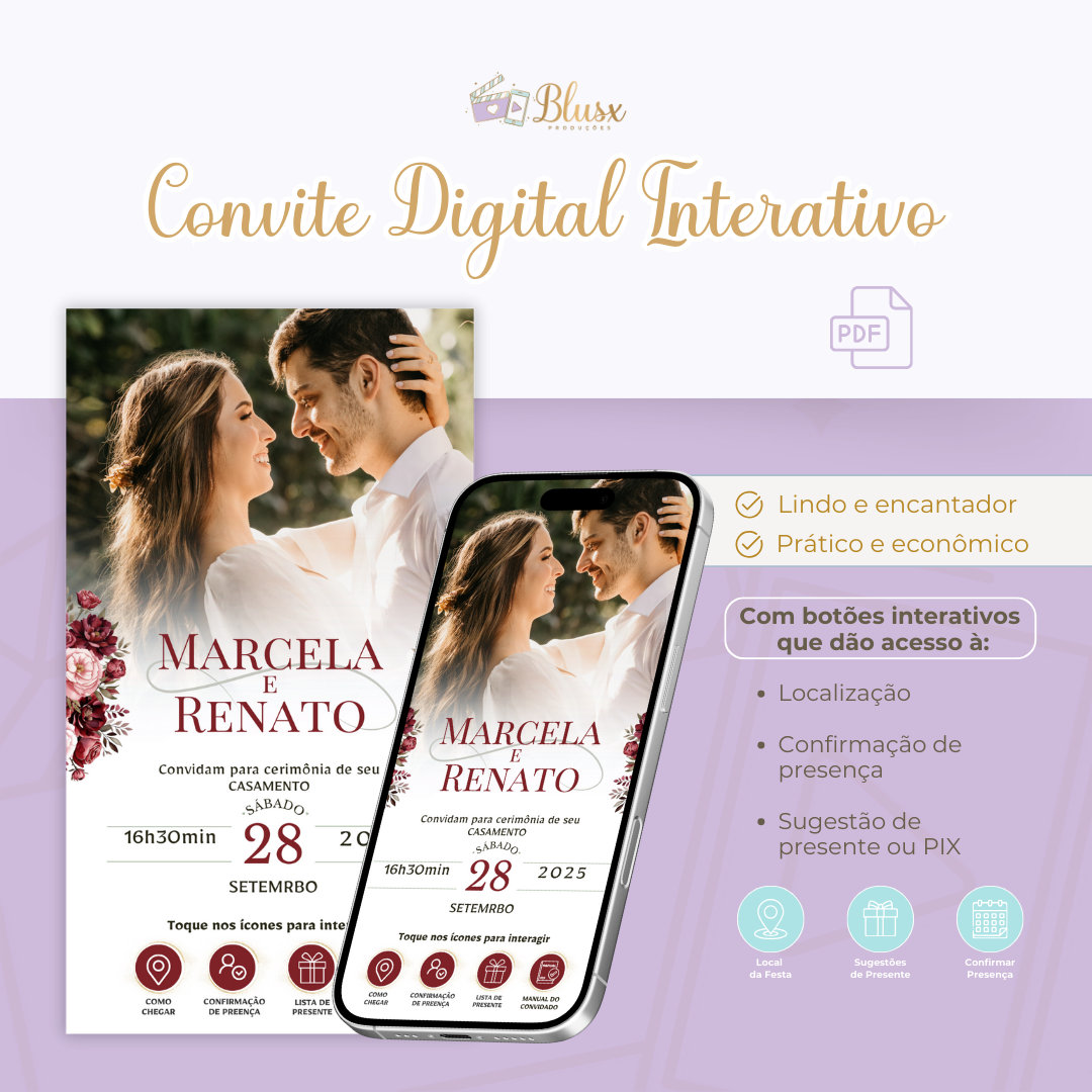 Convite Interativo - Casamento - Marsala 18