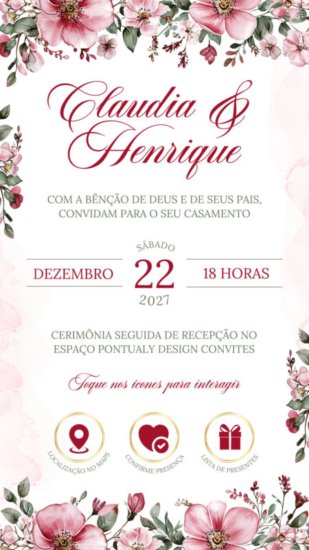 Convite Interativo - Casamento - Marsala 2