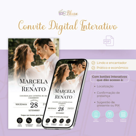 Convite Interativo - Casamento - Preto 19