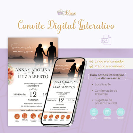 Convite Interativo - Casamento - Terracota 01