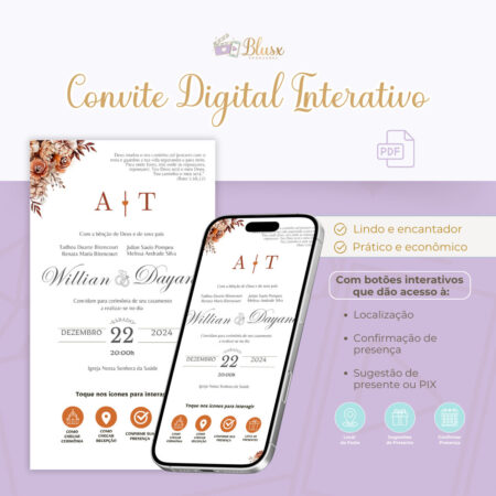 Convite Interativo - Casamento - Terracota 16