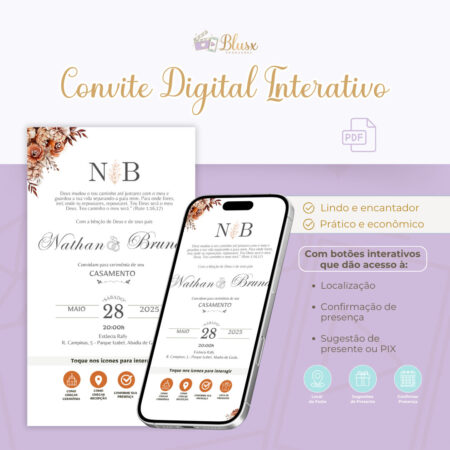 Convite Interativo - Casamento - Terracota 17