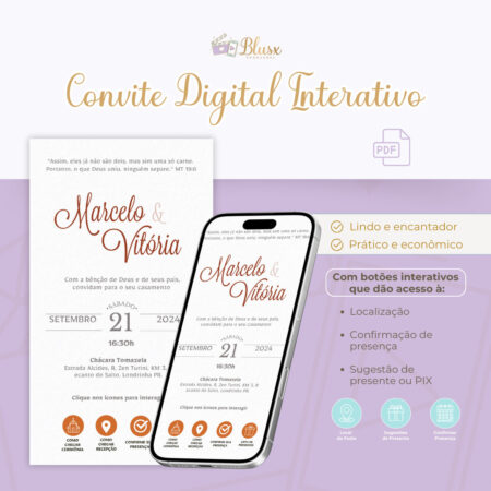 Convite Interativo - Casamento - Terracota 20