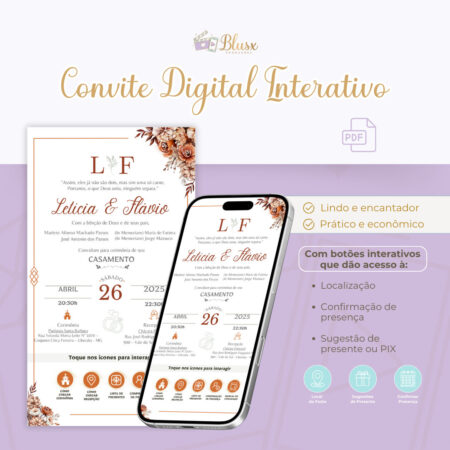 Convite Interativo - Casamento - Terracota 21