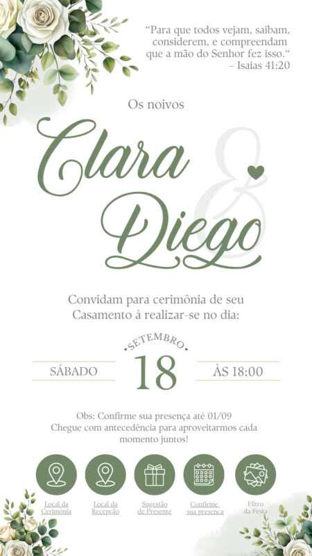 Convite Interativo - Casamento Verde