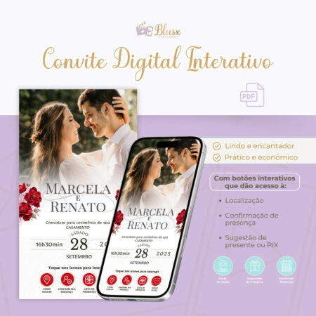 Convite Interativo - Casamento - Vermelho 7