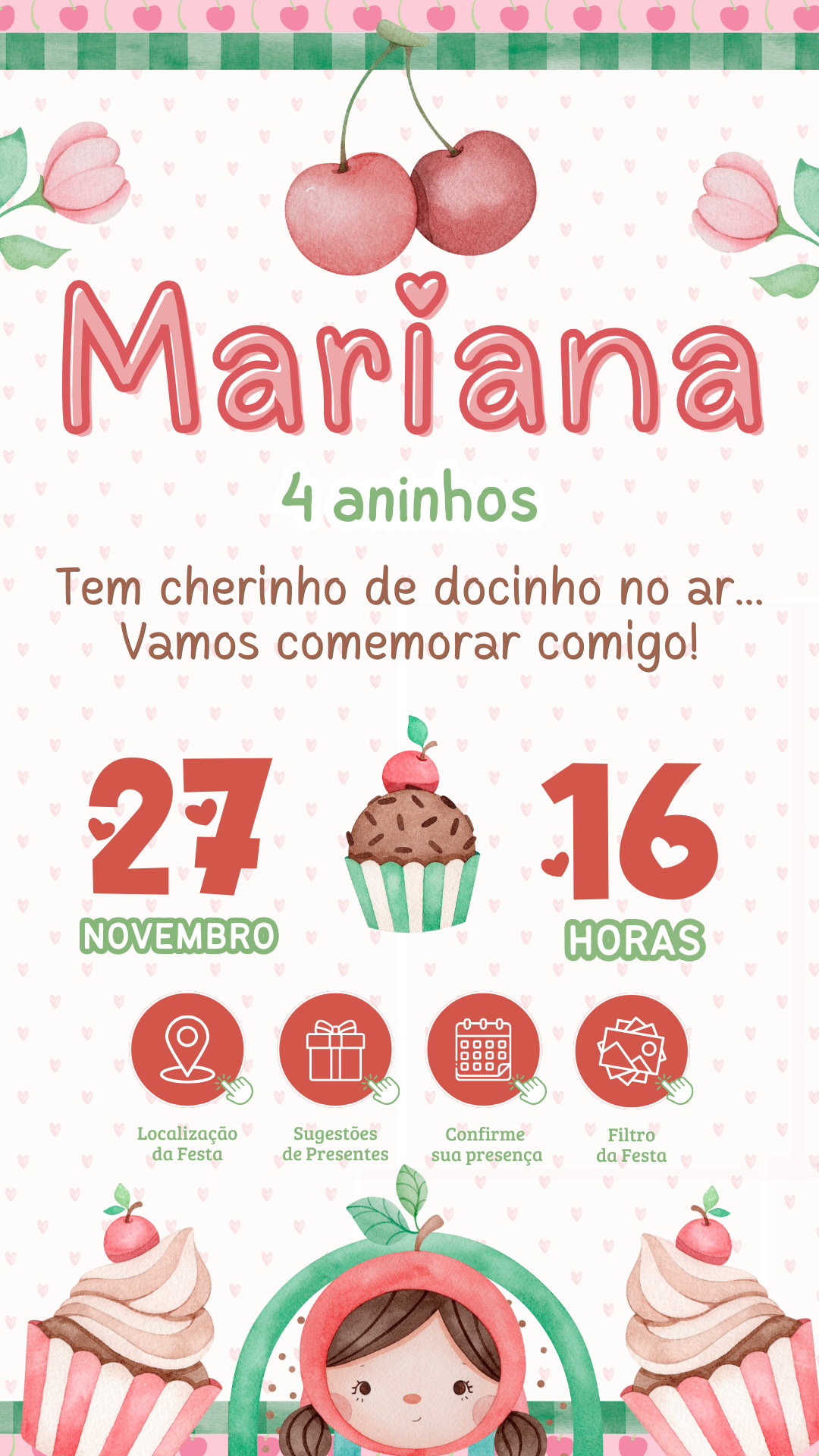 Convite Interativo - Cerejinha do Bolo