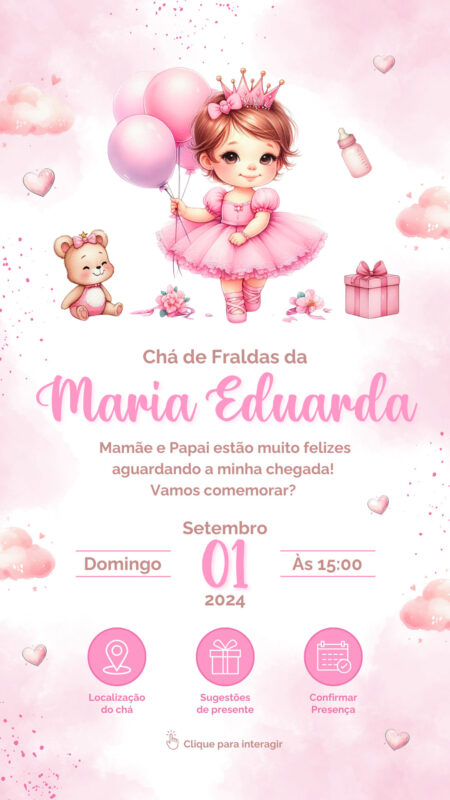 Convite Interativo - Chá de Bebê Bailarina