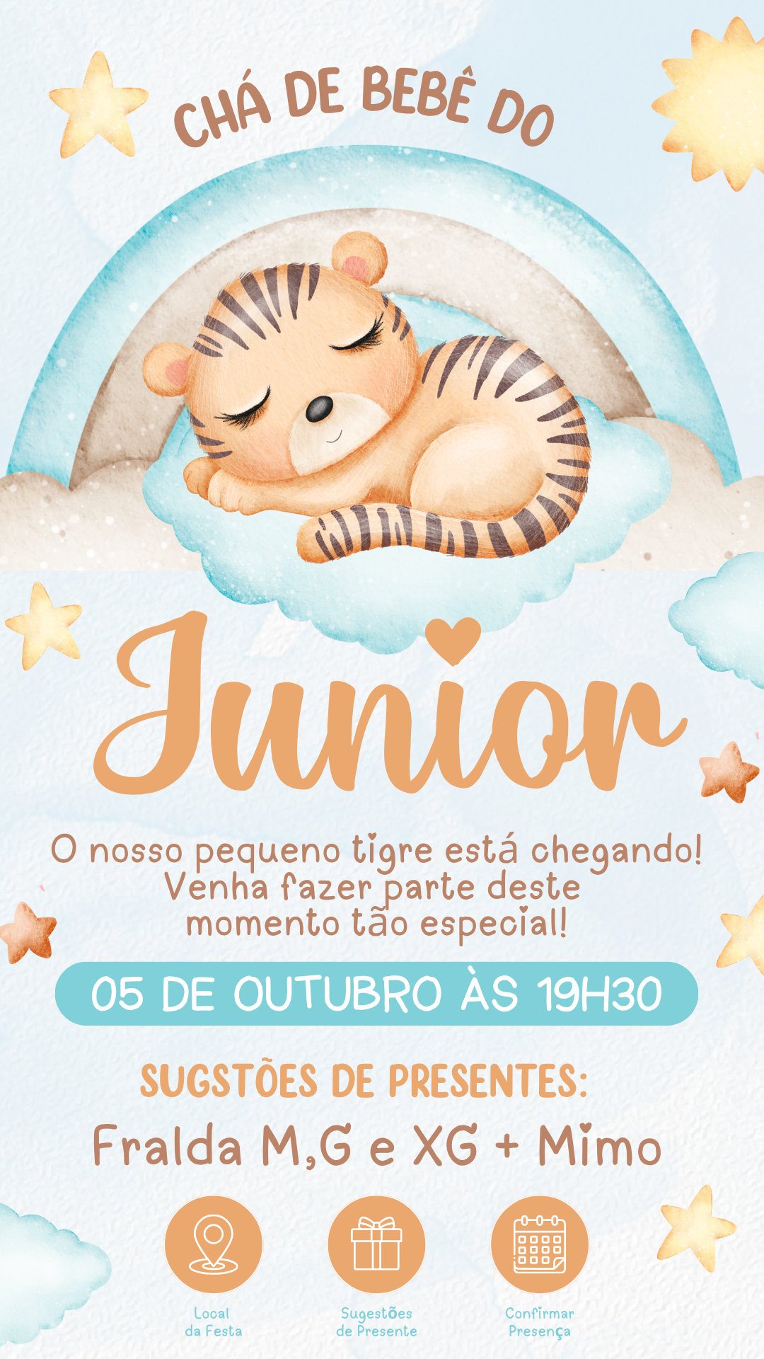 Convite Interativo - Chá de Bebê Menino