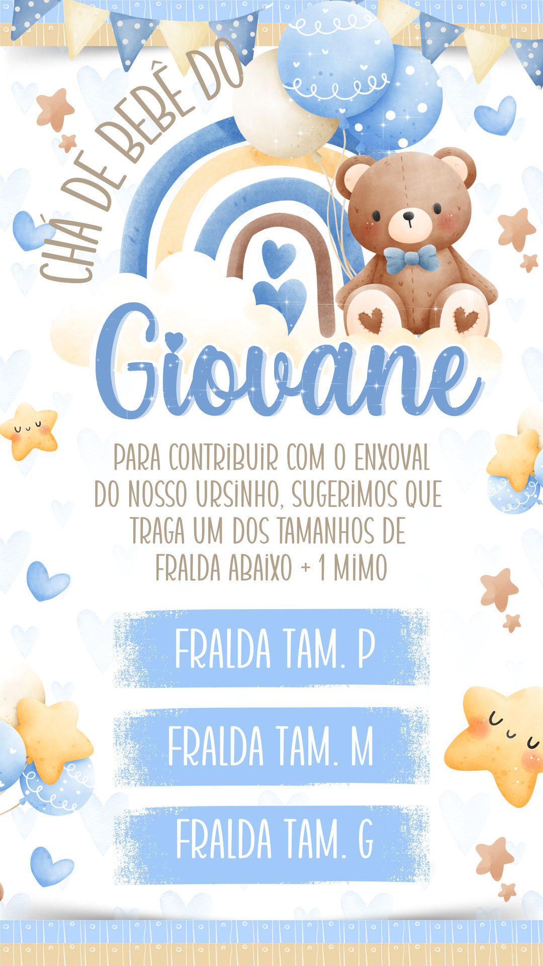 Convite Interativo - Chá de Bebê menino - Imagem 2
