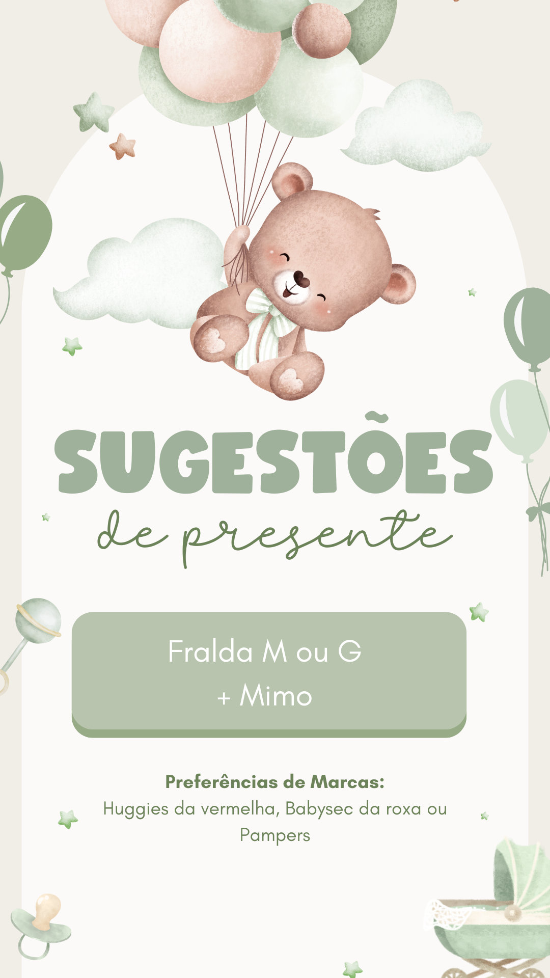 Convite Interativo - Chá de Bebê Ursinho Verde - Imagem 2