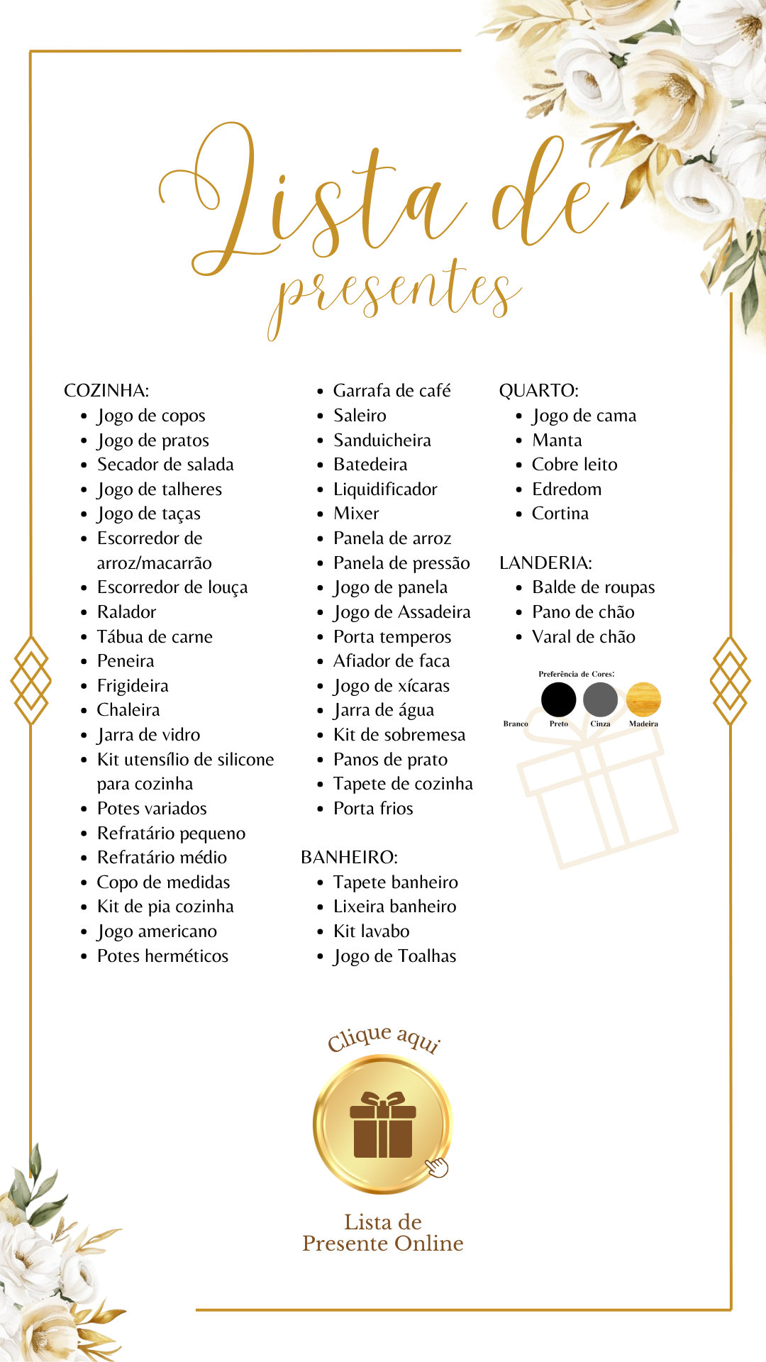 Convite Interativo - Chá de Cozinha Dourado e Branco - Imagem 2