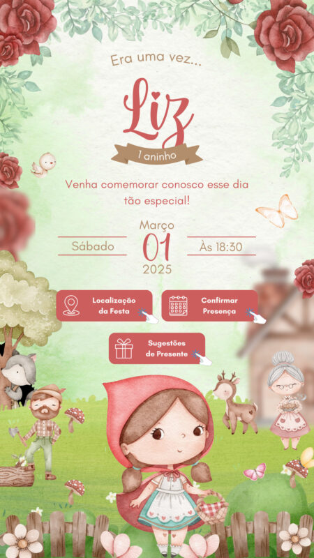 Convite Interativo - Chapeuzinho Vermelho