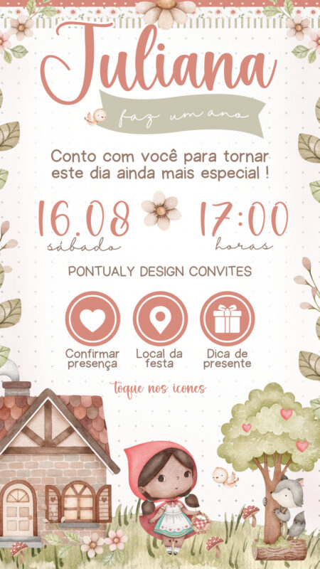 Convite Interativo - Chapeuzinho Vermelho
