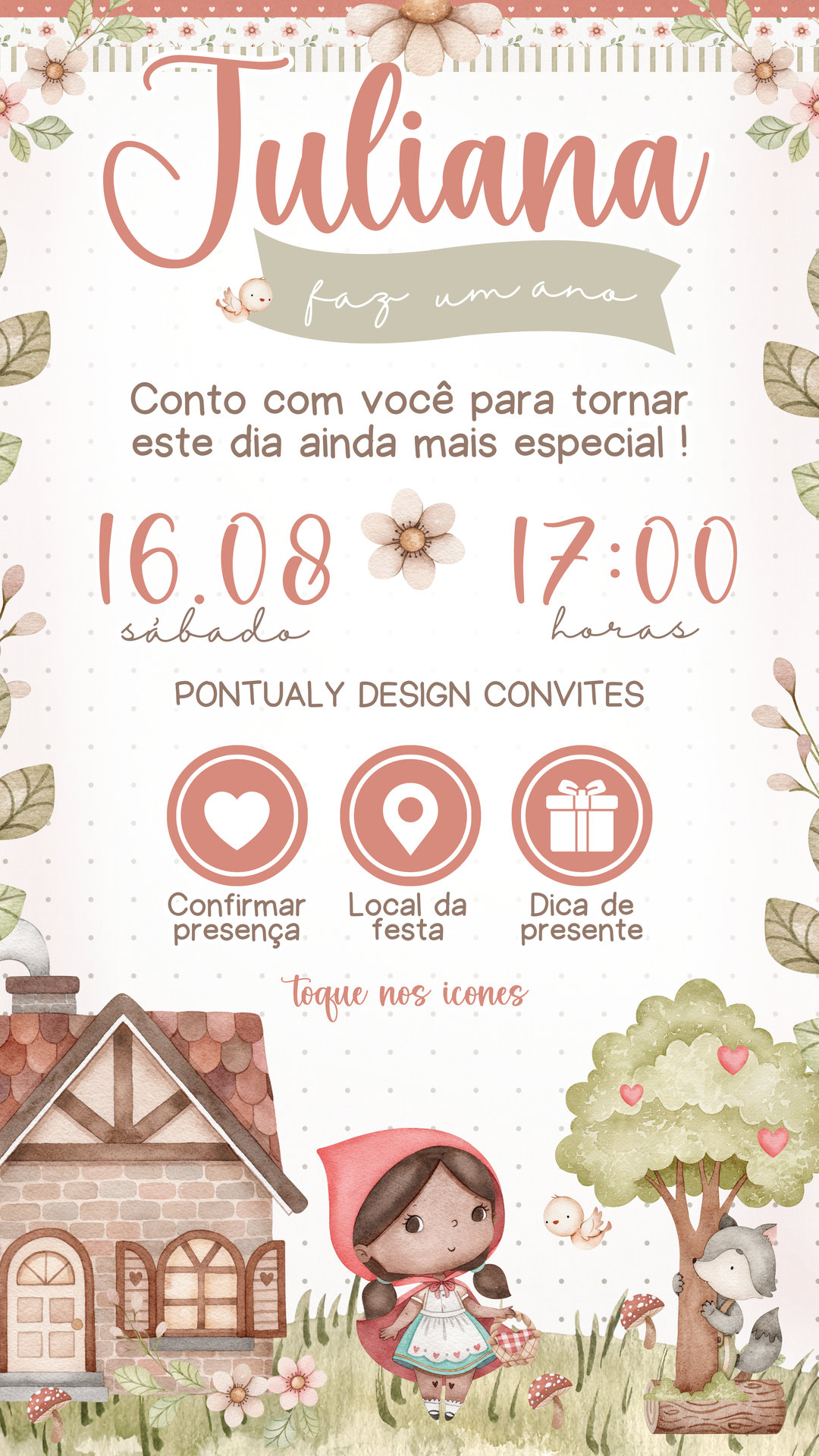 Convite Interativo - Chapeuzinho Vermelho