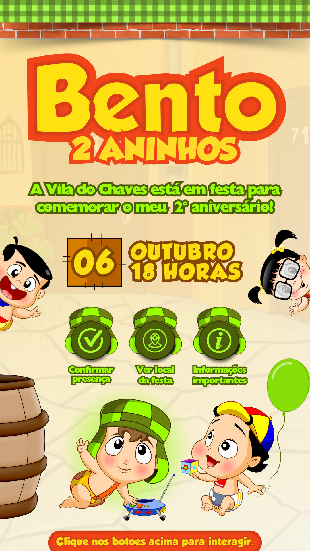 Convite Interativo - Chaves Baby