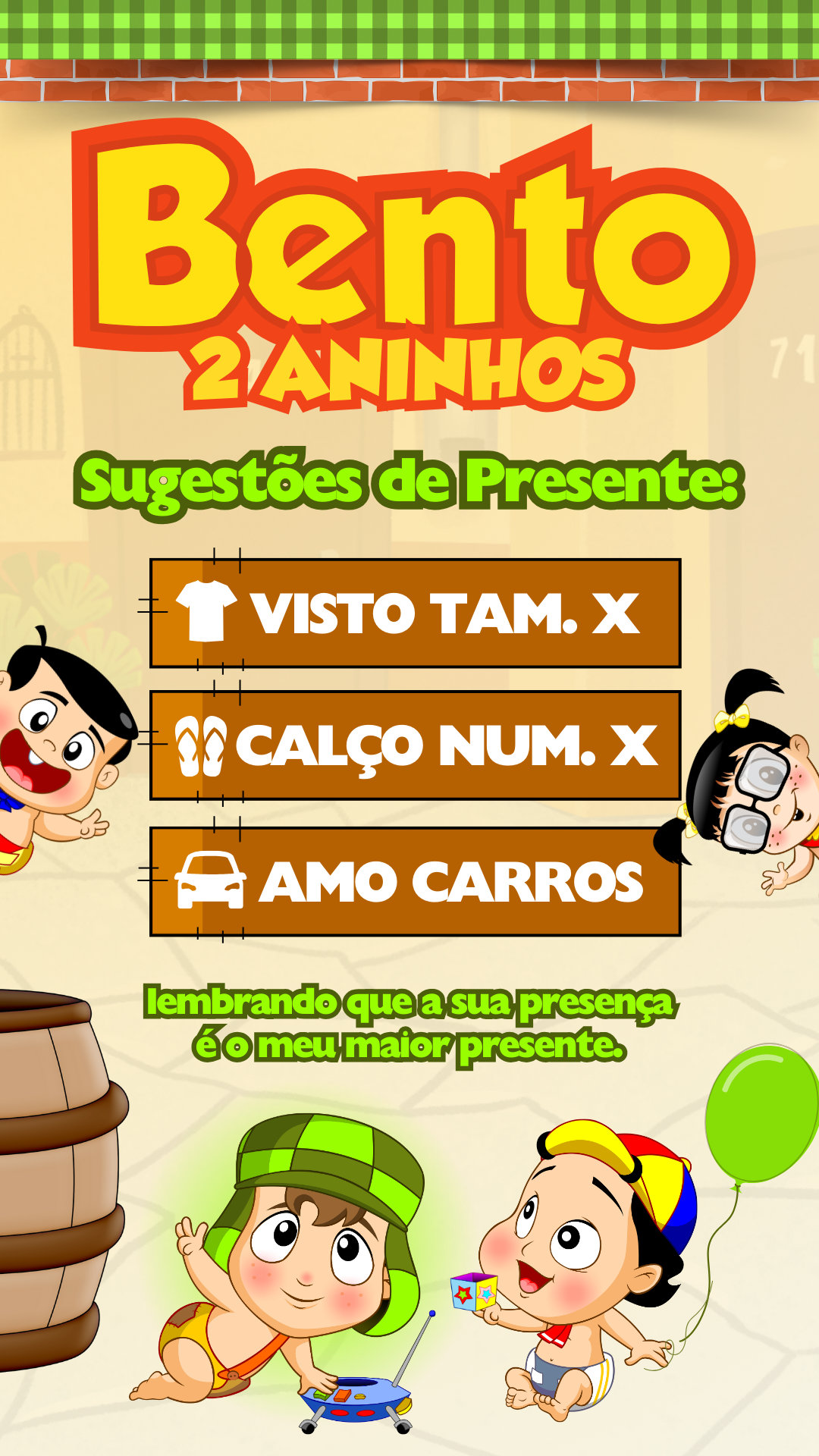 Convite Interativo - Chaves Baby - Imagem 2