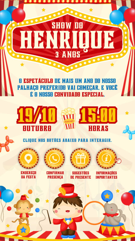 Convite Interativo - Circo