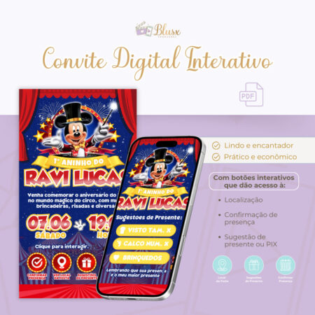 Convite Interativo - Circo Do Mickey