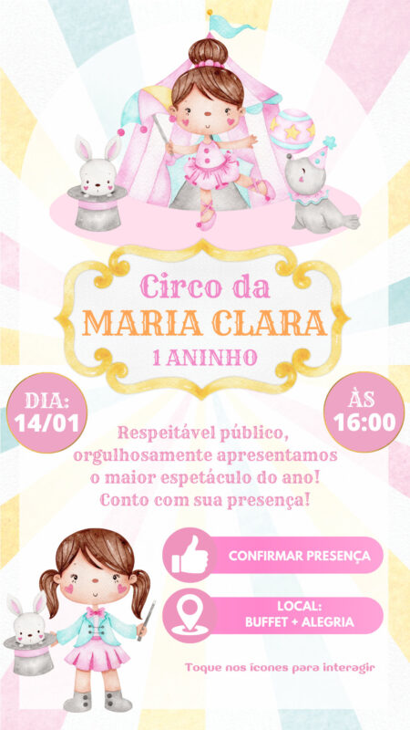 Convite Interativo - Circo Rosa