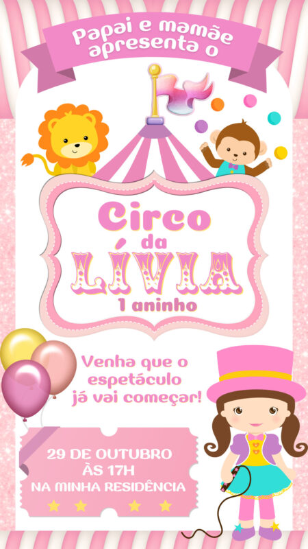 Convite Interativo - Circo Rosa #2