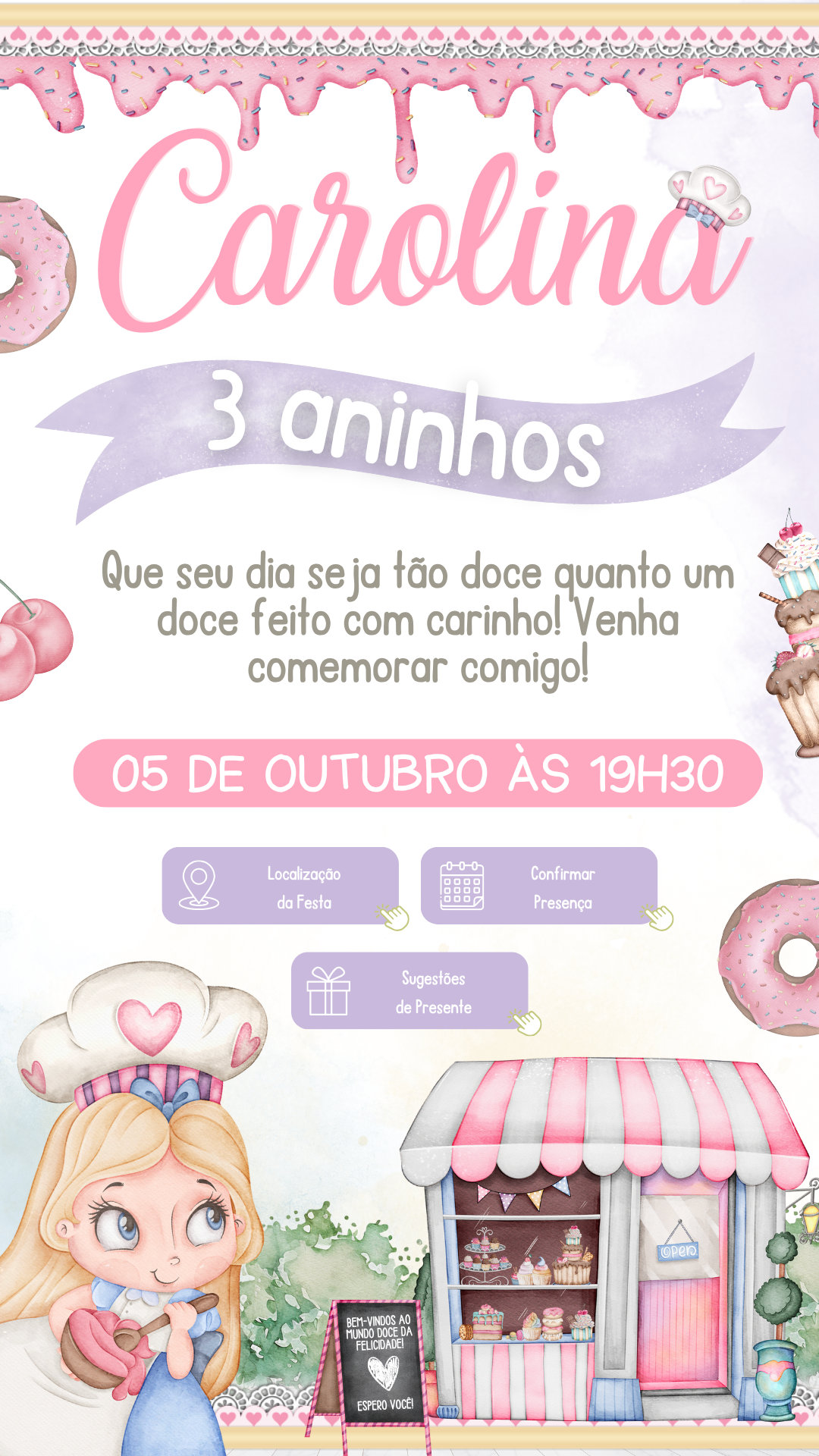 Convite Interativo - Confeitaria