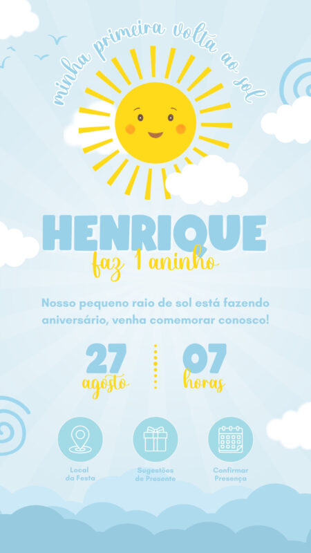 Convite Interativo - Confirmar Presença Sugestões de Presente Local da Festa