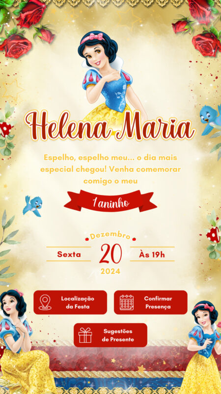 Convite Interativo - Convite Branca de Neve