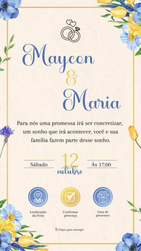 Convite Interativo - Convite de Casamento Maycon & Maria
