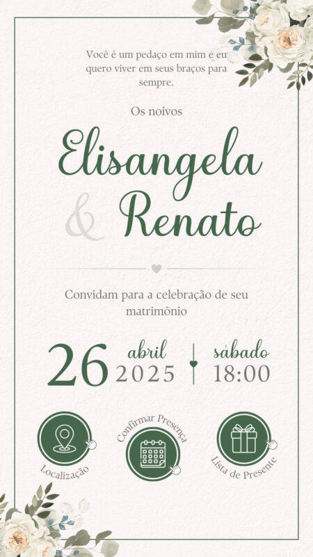 Convite Interativo - Convite de Casamento - Tatiane e Alexsandro