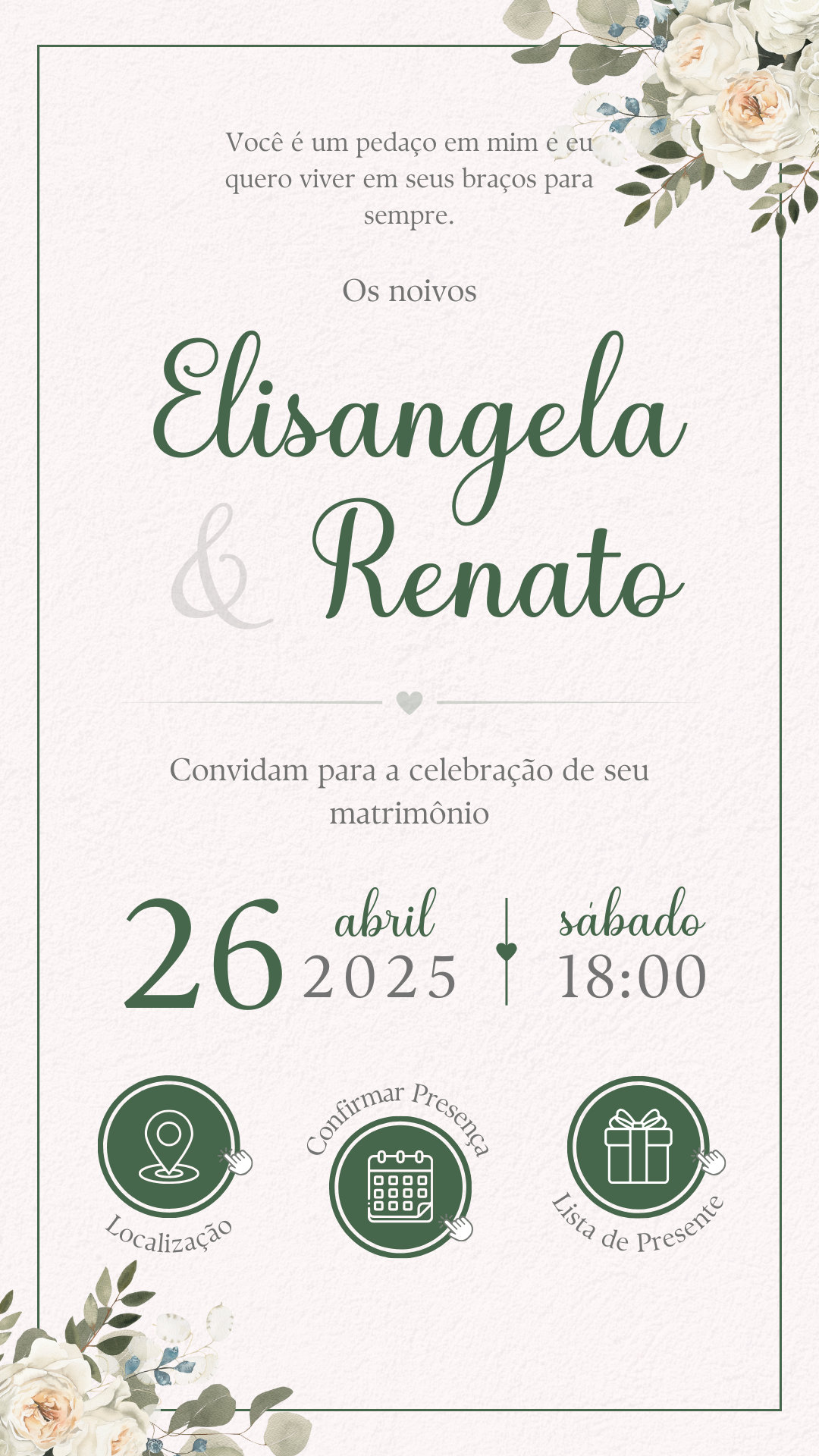 Convite Interativo - Convite de Casamento - Tatiane e Alexsandro