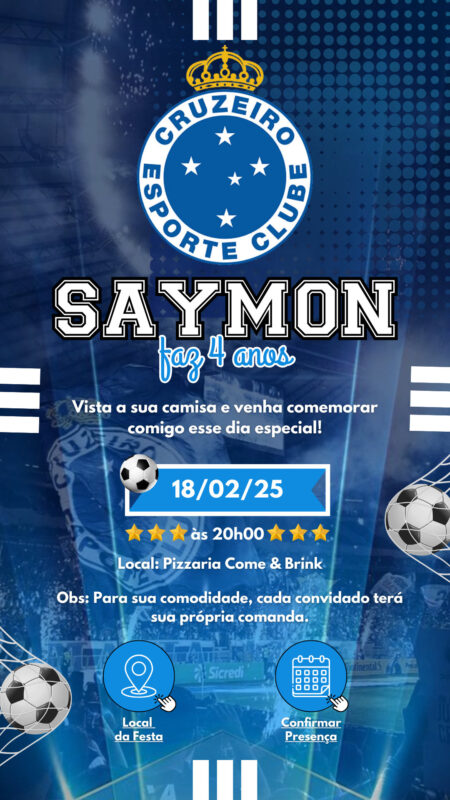 Convite Interativo - Cruzeiro (Time de Futebol)